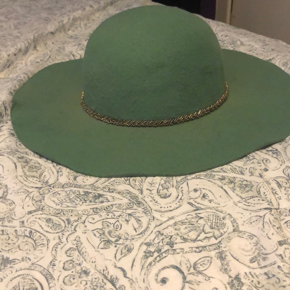 Olive green felt hat